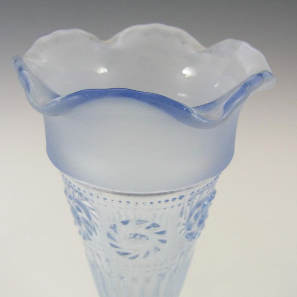 (image for) Bagley #3187 Art Deco 6" Vintage Blue Glass 'Katherine' Vase - Click Image to Close