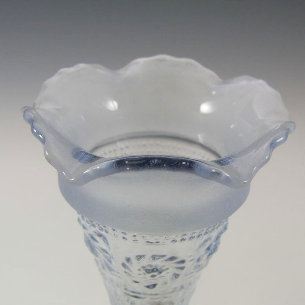 Bagley #3187 Art Deco 5.75" Blue Glass & Metal 'Katherine' Vase - Click Image to Close