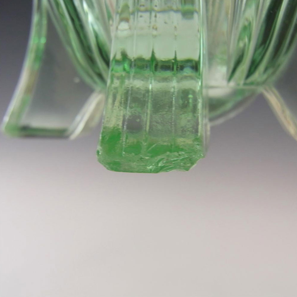 (image for) Bagley #3057 Art Deco 5.75" Vintage Green Glass 'Bedford' Vase - Click Image to Close