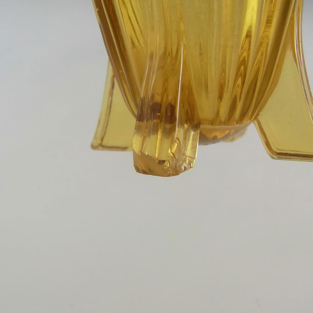 (image for) Bagley #3057 Art Deco 5.75" Vintage Amber Glass 'Bedford' Vase - Click Image to Close