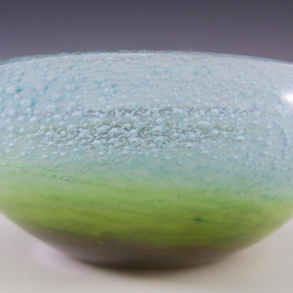 Ekenas Blue + Green Glass Bowl by John-Orwar Lake - Label - Click Image to Close