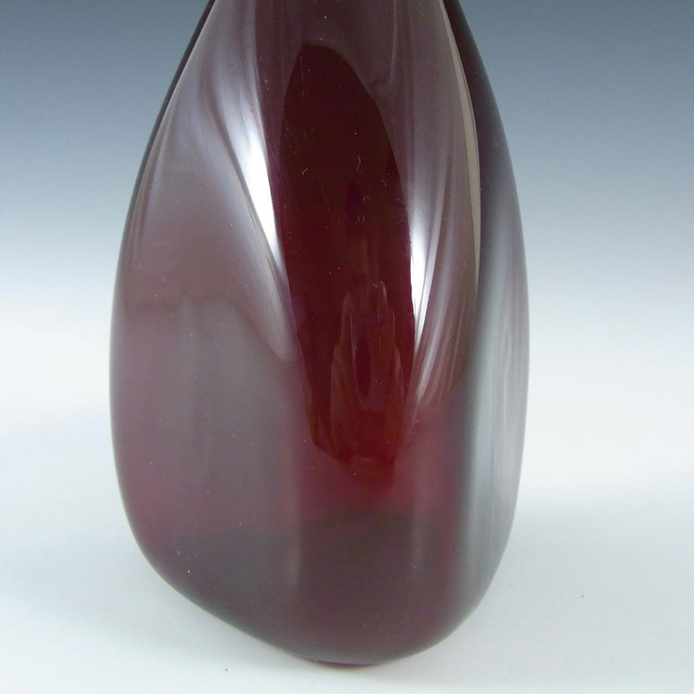 (image for) Elme Scandinavian Ruby Red Glass 'Three Sided' Vase - Click Image to Close