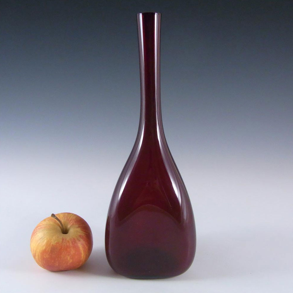 (image for) Elme Scandinavian Ruby Red Glass 'Three Sided' Vase - Click Image to Close