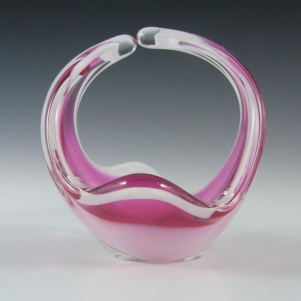 (image for) Flygsfors Coquille Pink Glass 3.5" Bowl by Paul Kedelv - Signed '58 - Click Image to Close
