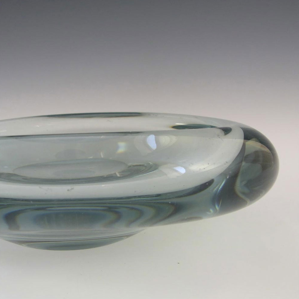 (image for) Holmegaard #15735 Per Lutken 'Akva' Blue Glass Bowl - Signed - Click Image to Close
