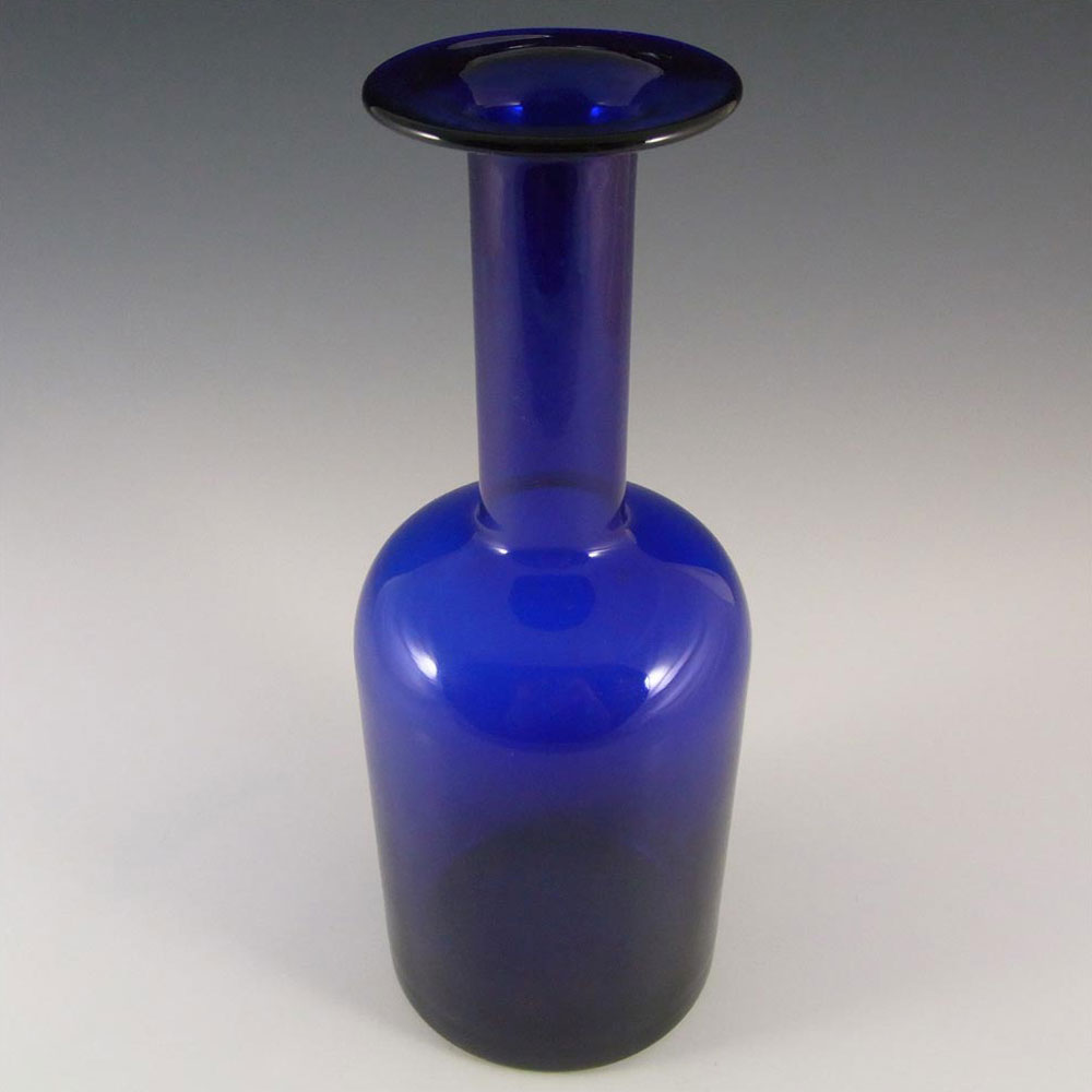 (image for) Holmegaard Otto Brauer Blue Glass 10" Gulvvase / Gul Vase - Click Image to Close