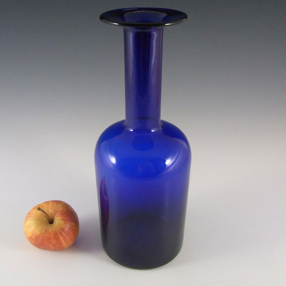 Holmegaard Otto Brauer Blue Glass 10" Gulvvase / Gul Vase - Click Image to Close