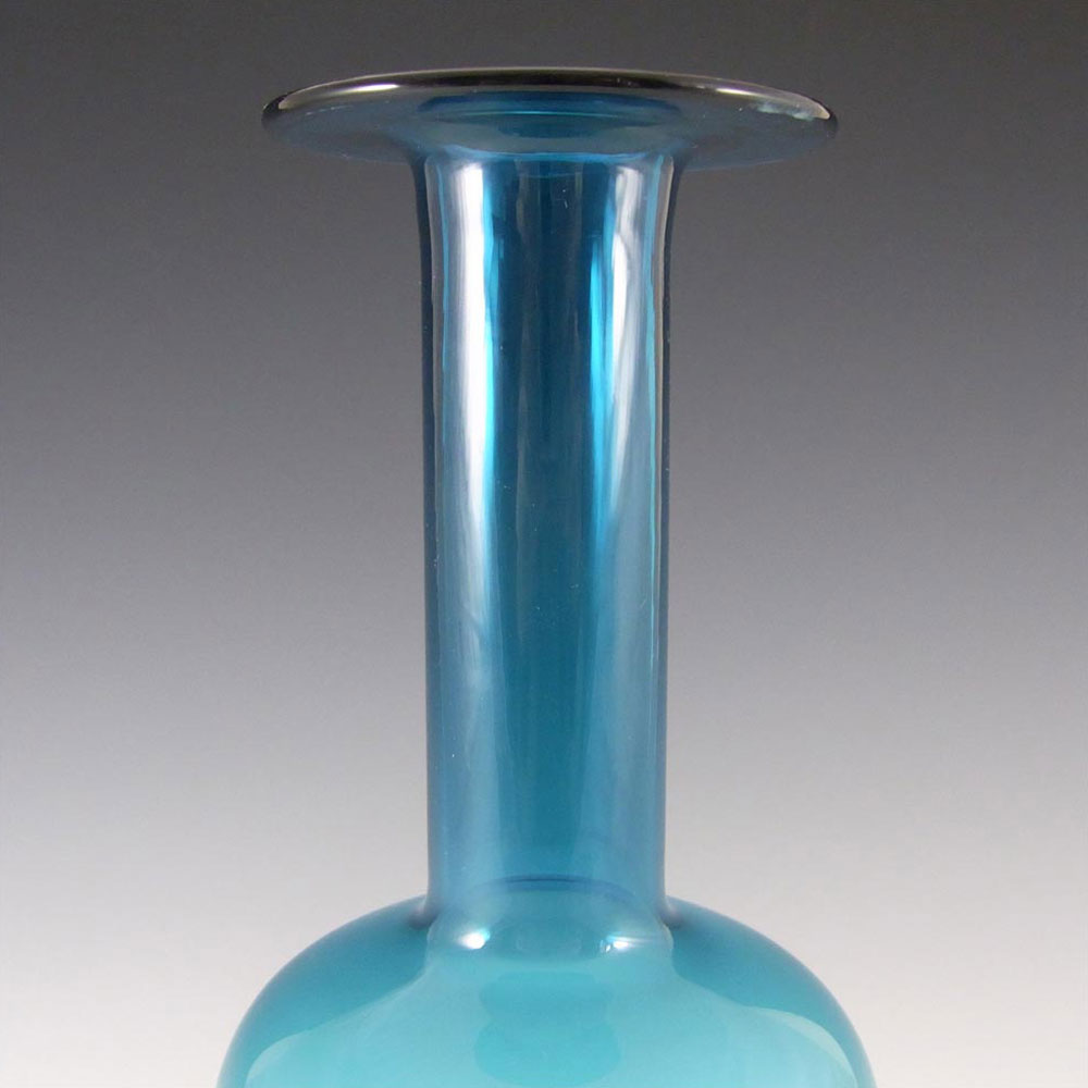 (image for) Holmegaard Otto Brauer Blue Glass 10" Gulvvase / Gul Vase - Click Image to Close