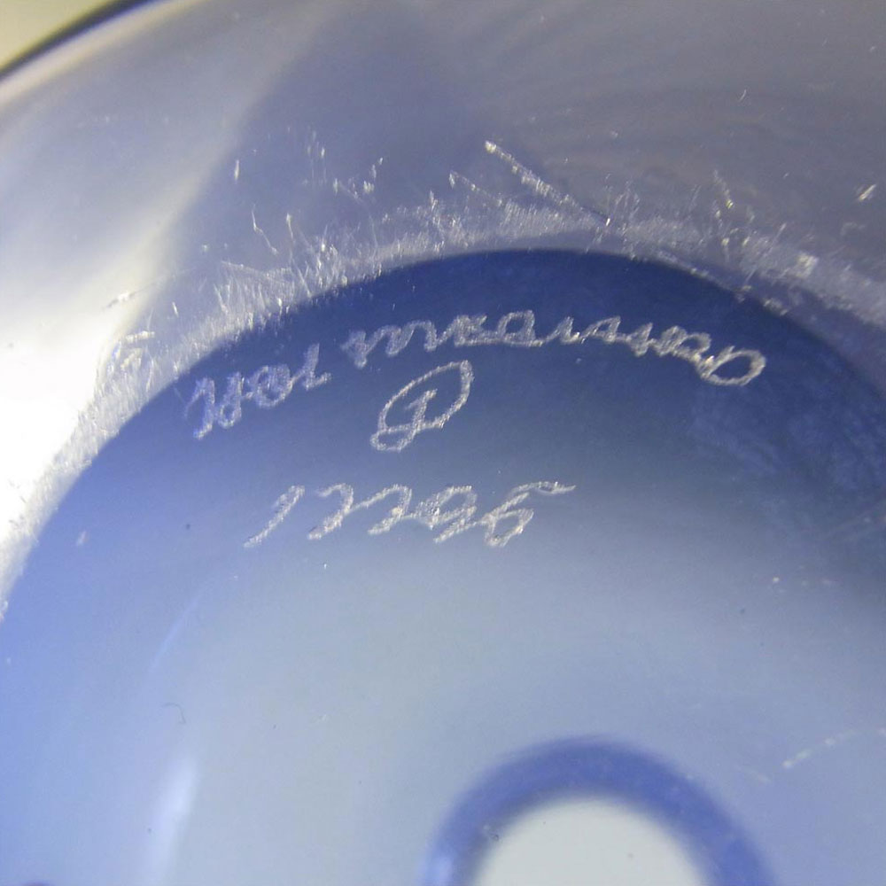 (image for) Holmegaard #17796 Per Lutken Blue Glass 'Safir' Vase - Signed - Click Image to Close