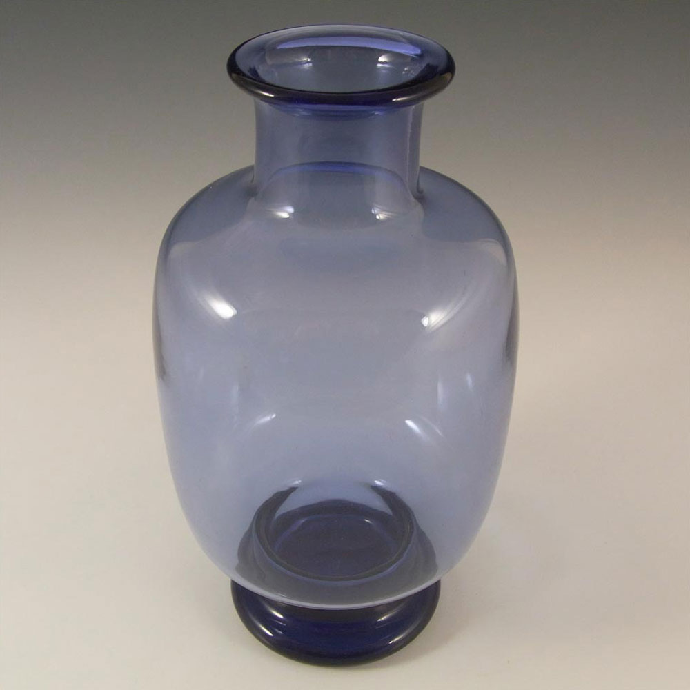 Holmegaard #290098 Per Lutken Blue Glass 'Safir' Vase - Signed - Click Image to Close