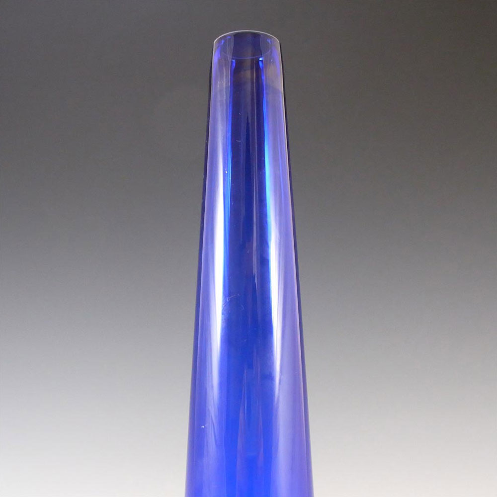 (image for) Holmegaard 'Timeglas' Blue Glass 9.75" Vase by Per Lutken - Click Image to Close