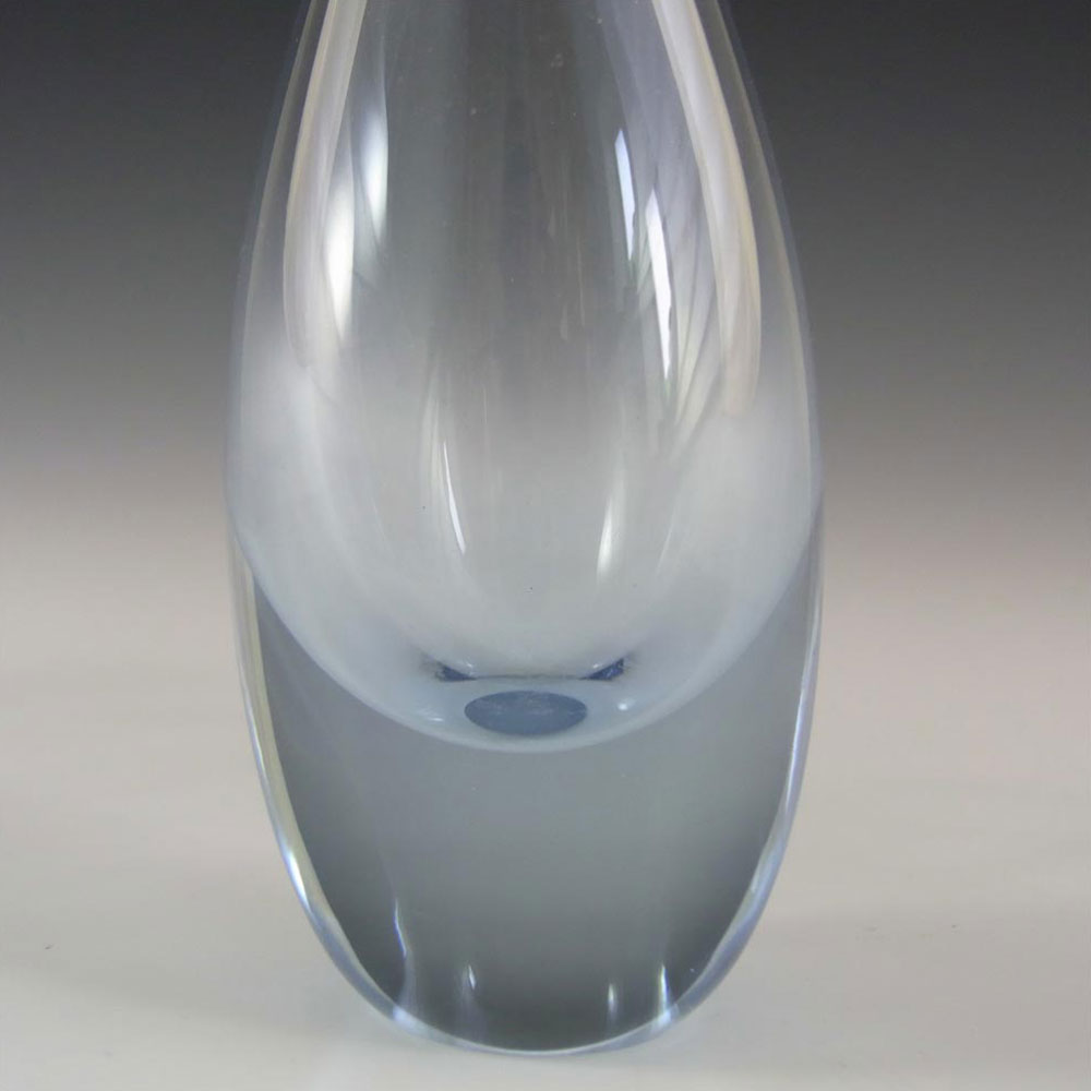 (image for) Holmegaard #15272 Per Lutken Blue Glass 'Duckling' 6.5" Vase - Signed - Click Image to Close