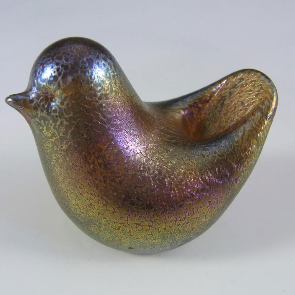 (image for) Isle of Wight Studio Gold Iridescent Glass Bird - Labelled - Click Image to Close
