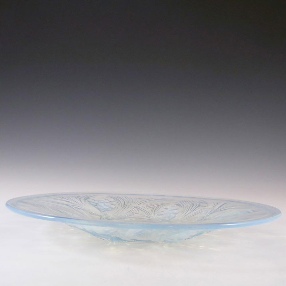 Jobling #5000 SIGNED Art Deco Opalescent Glass Fircone Plate - Click Image to Close