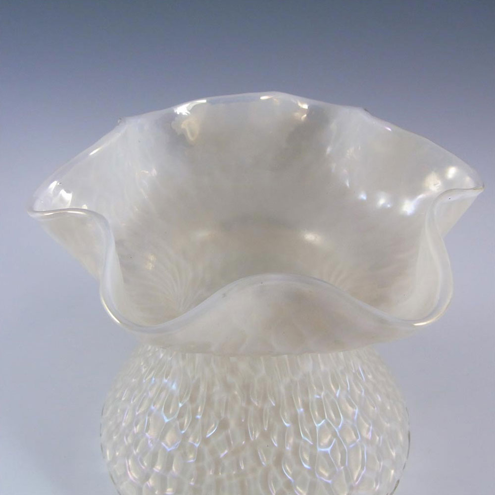 Kralik Art Nouveau Iridescent Mother-of-Pearl Glass Martelé Vase - Click Image to Close