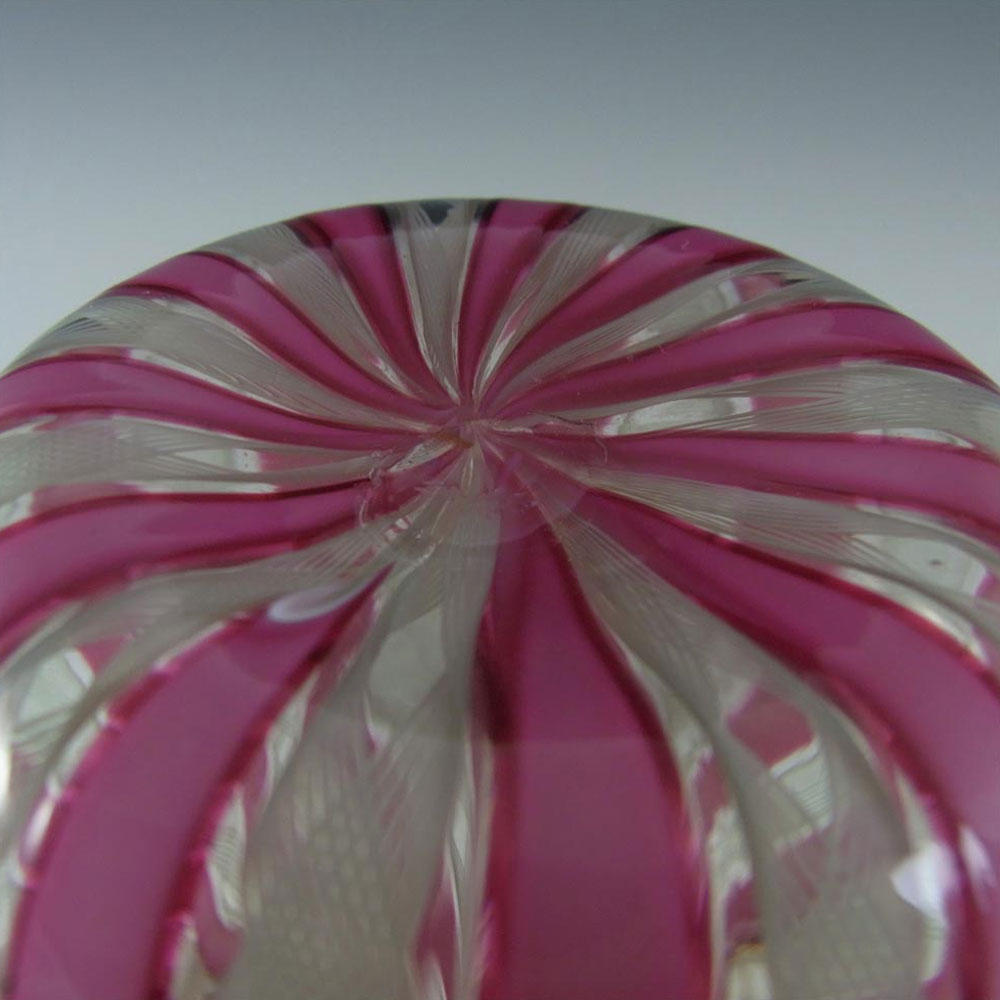 (image for) L Nason Murano Zanfirico Filigree Pink Glass Vase - Labelled - Click Image to Close