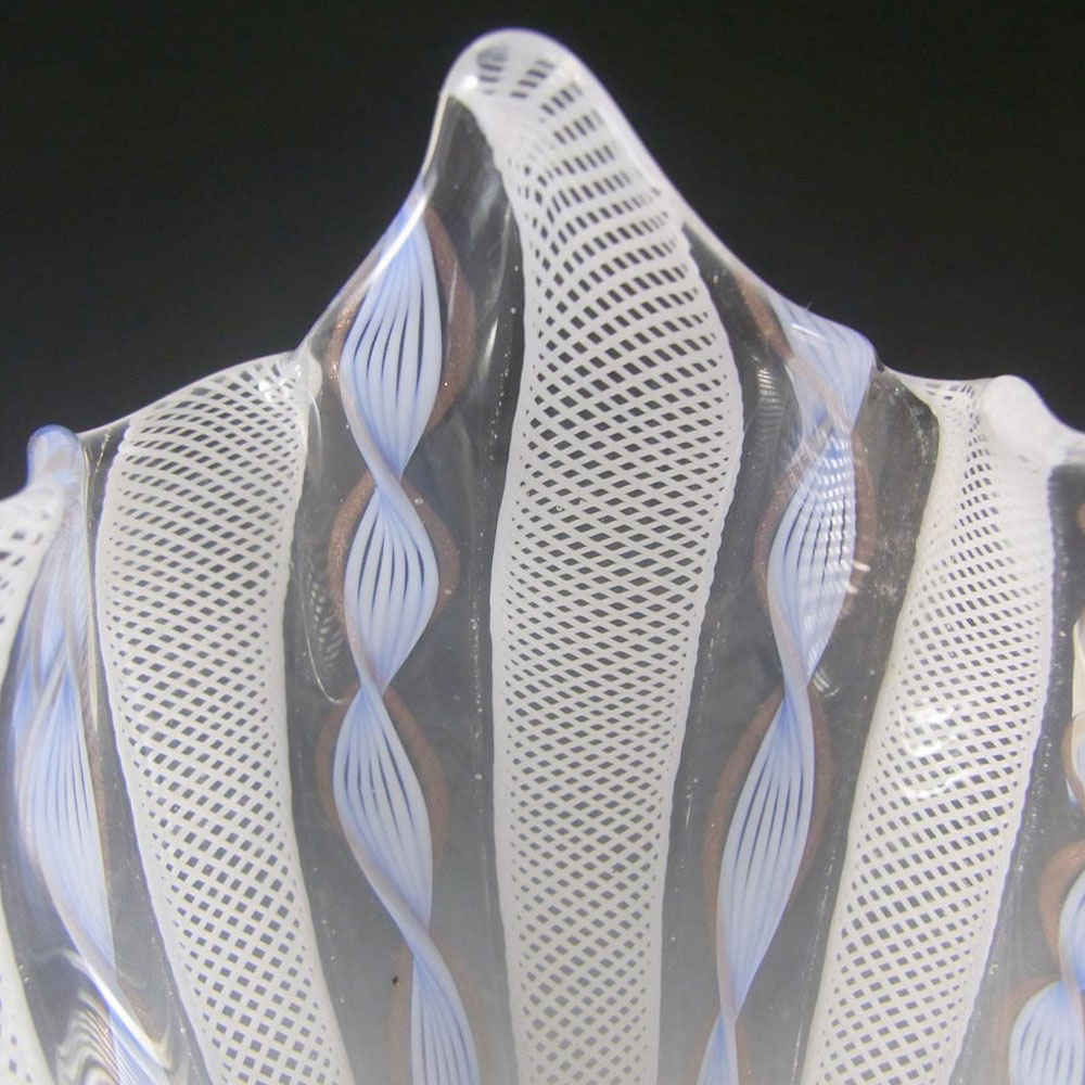 Murano Glass Zanfirico Fazzoletto Handkerchief Vase - Click Image to Close