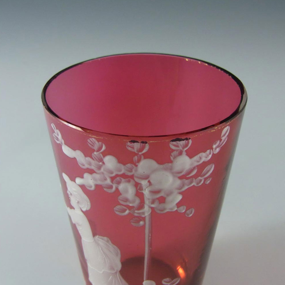 (image for) Mary Gregory Bohemian Hand Enamelled Glass Vase/Tumbler - Click Image to Close