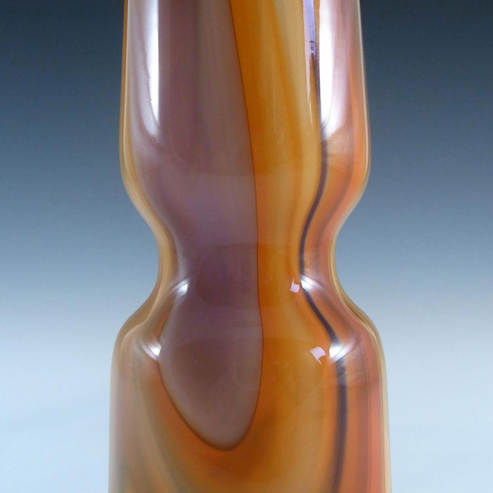 (image for) Carlo Moretti Marbled Brown & White Murano Glass Vase - Click Image to Close