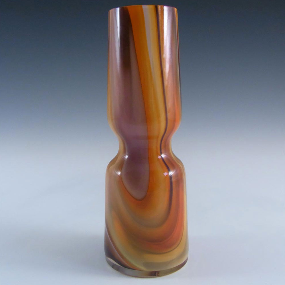 (image for) Carlo Moretti Marbled Brown & White Murano Glass Vase - Click Image to Close