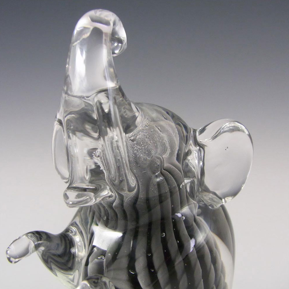 V. Nason & Co Murano Fumato Glass Elephant - Signed - Click Image to Close
