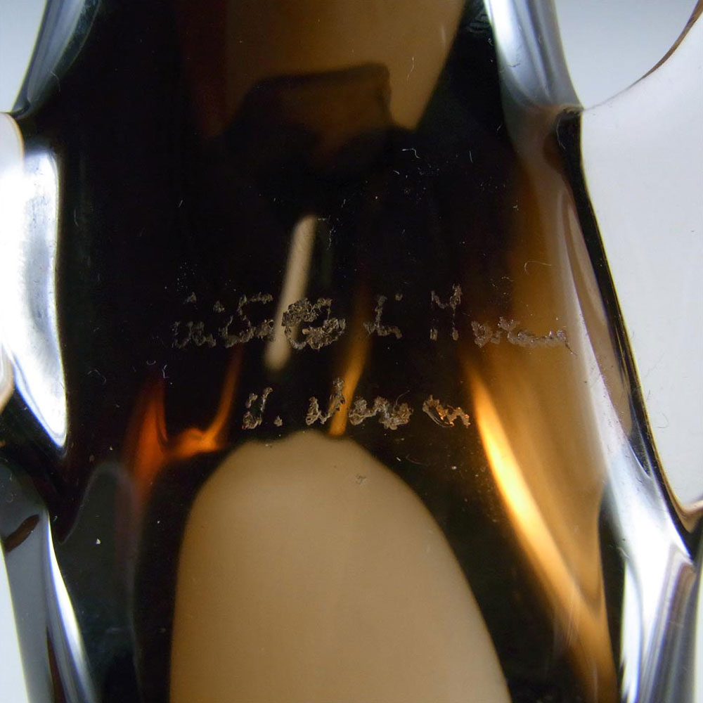 V. Nason & Co Murano Amber Glass Dolphin Sculpture - Signed - Click Image to Close