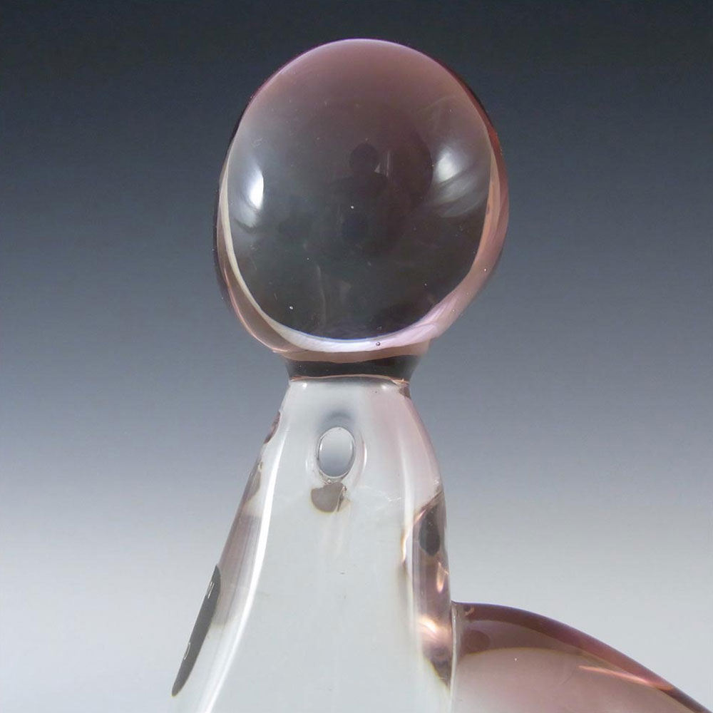 (image for) V. Nason & Co Murano Pink Glass Seal Sculpture - Label - Click Image to Close