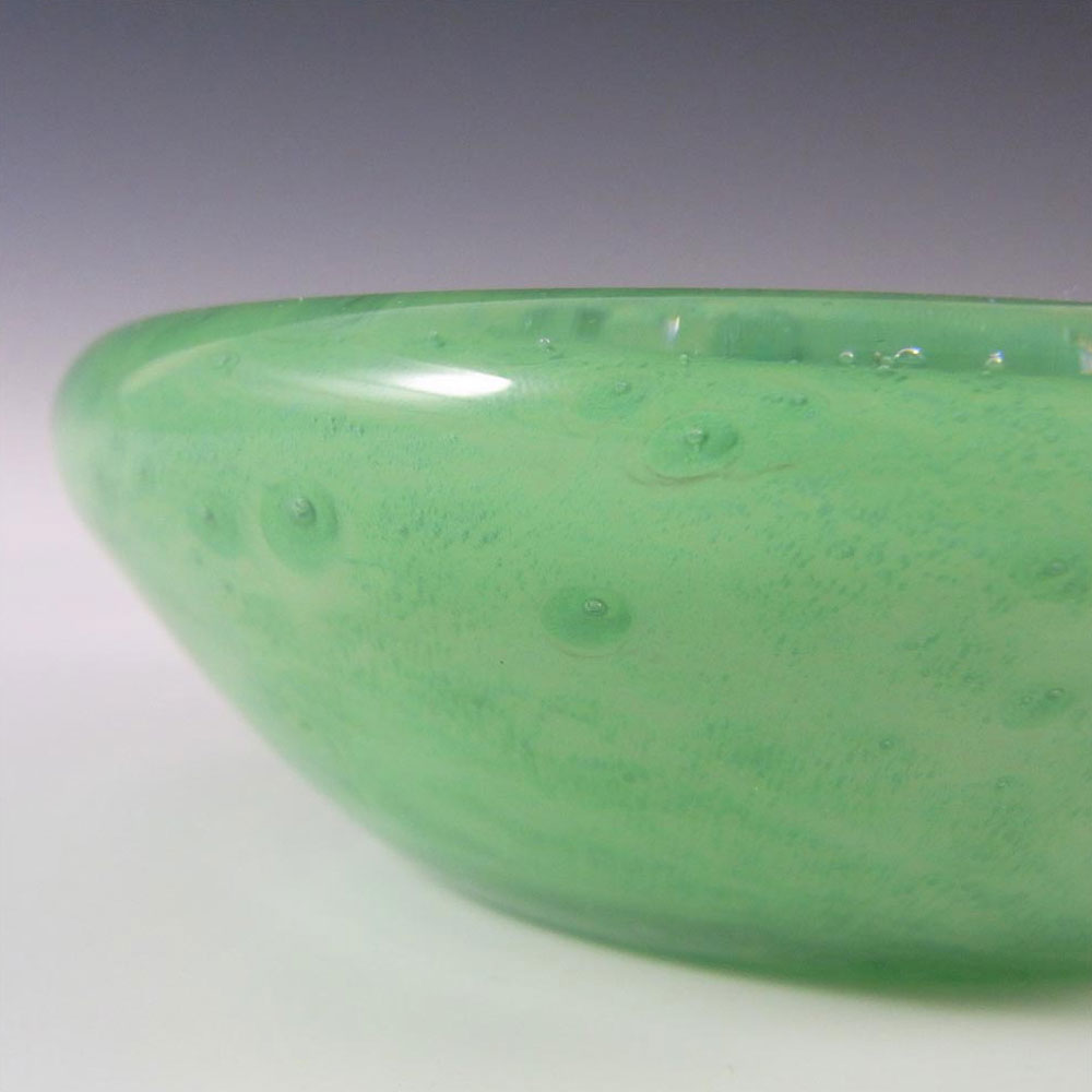 Stevens + Williams / Royal Brierley Clouded Green Glass Bowl - Click Image to Close