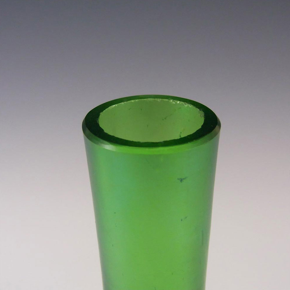 (image for) Art Nouveau 1900's Iridescent Green Glass Vase - Click Image to Close