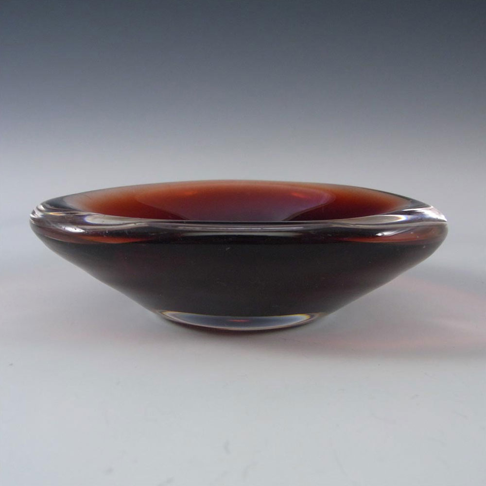 Orrefors Sven Palmqvist Brown Glass Bowl - Signed PU 3092/13 - Click Image to Close