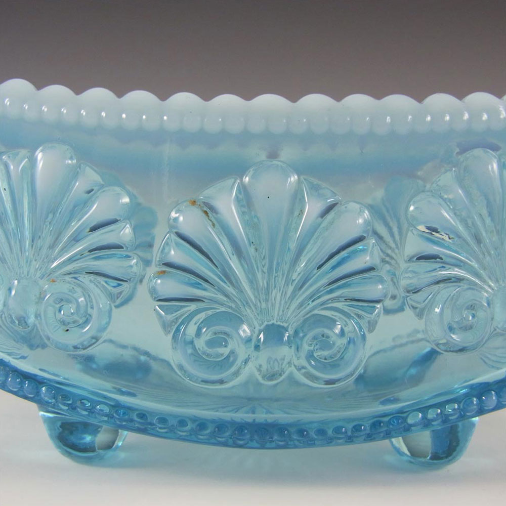 Davidson 1900s Blue Pearline Glass War of the Roses Bowl - Click Image to Close