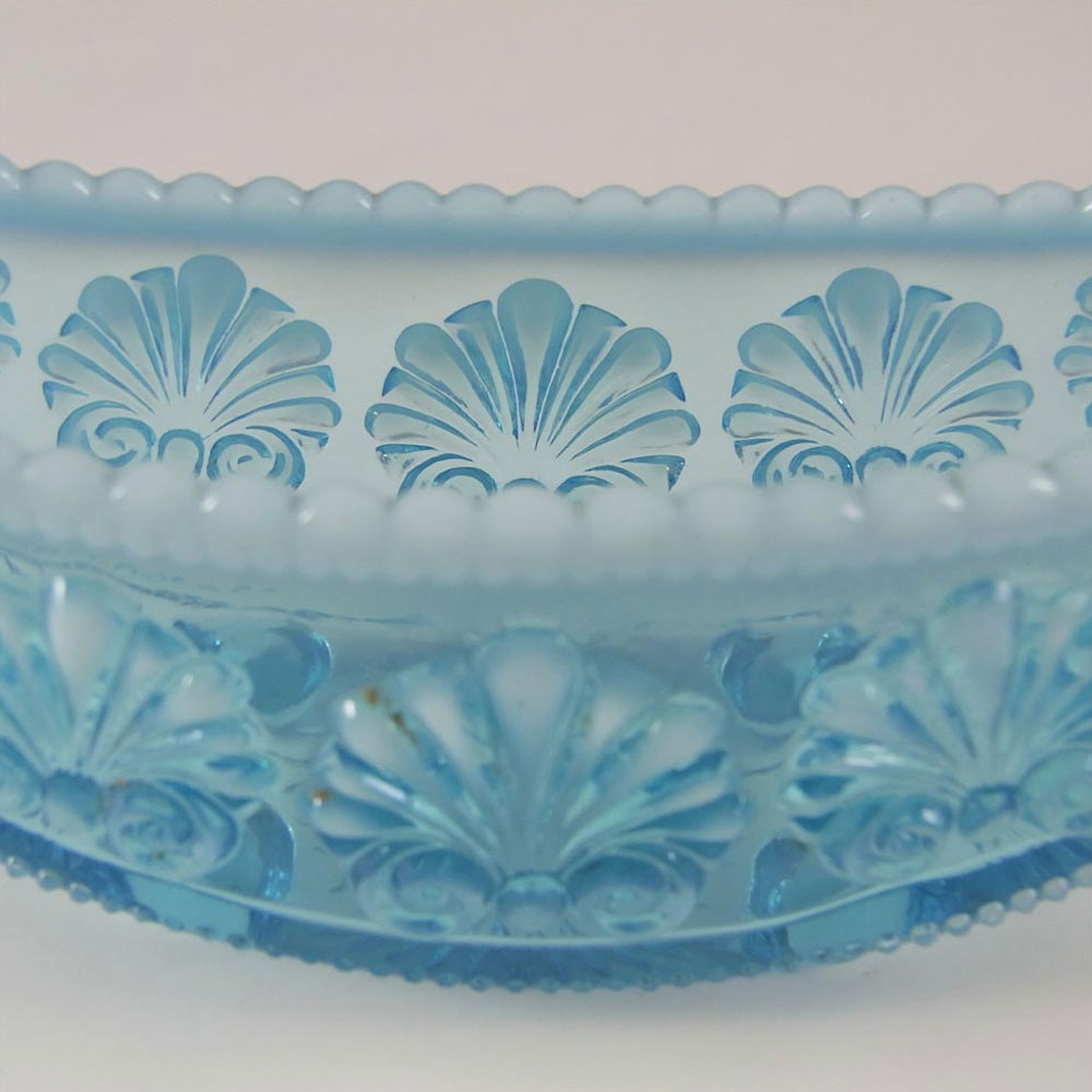 Davidson 1900s Blue Pearline Glass War of the Roses Bowl - Click Image to Close
