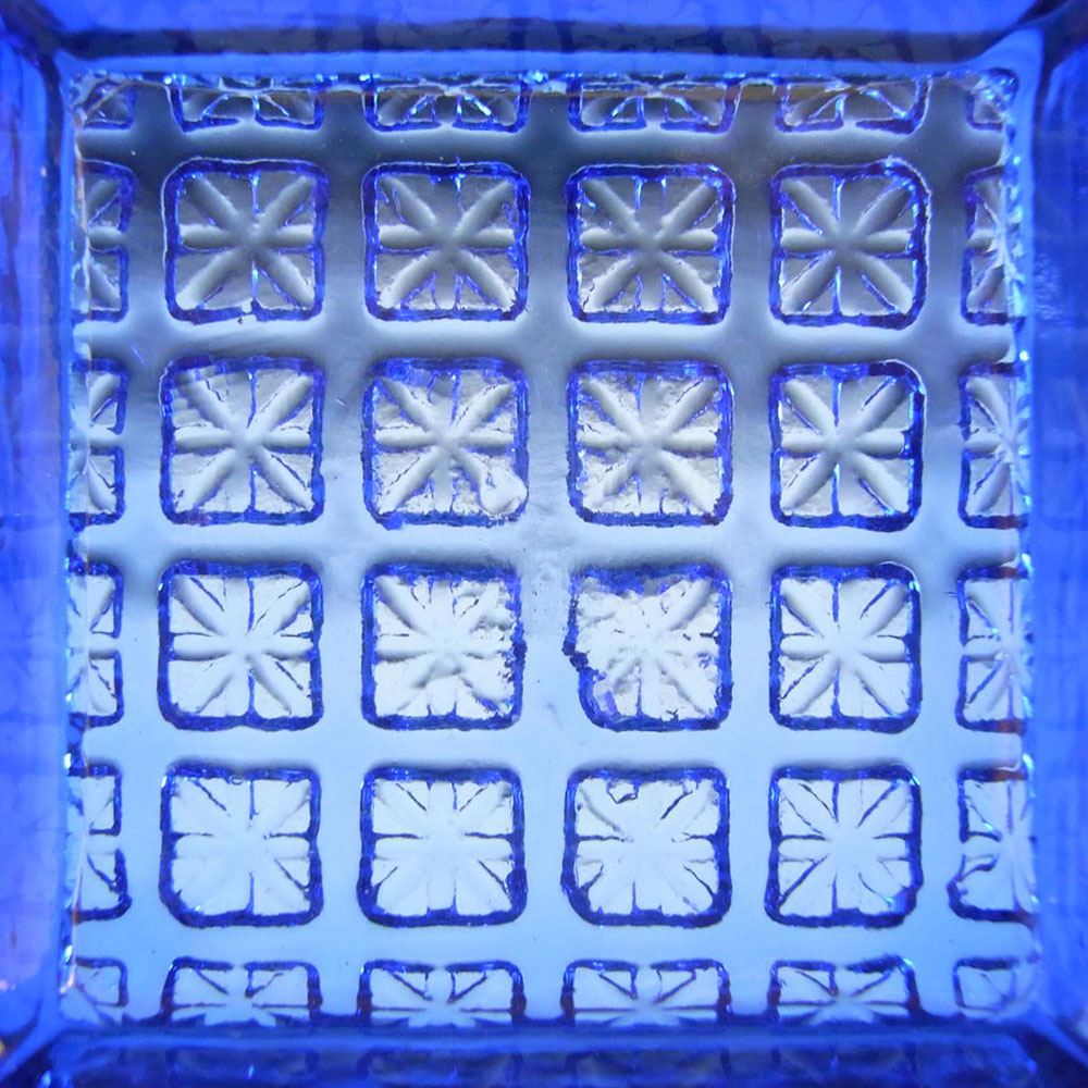 Reijmyre Pair Swedish Blue Glass Bowls - Labelled - Click Image to Close