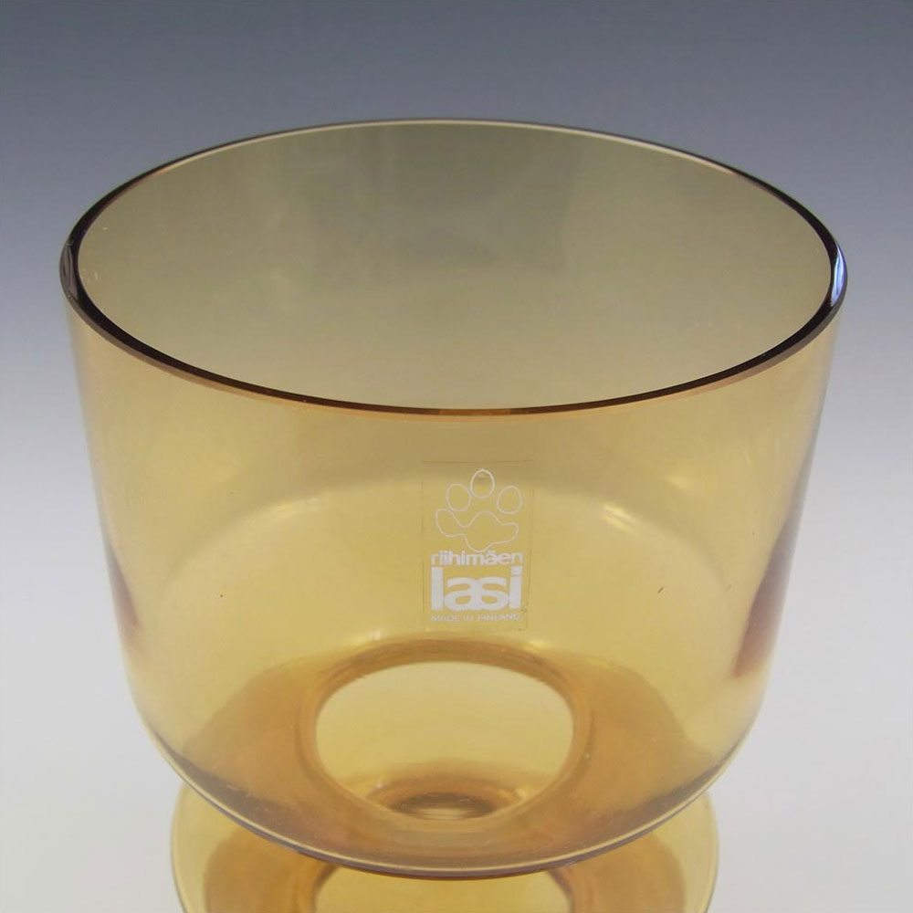 Riihimaki #1472 Riihimaen Tamara Aladin Amber Glass Vase - Click Image to Close