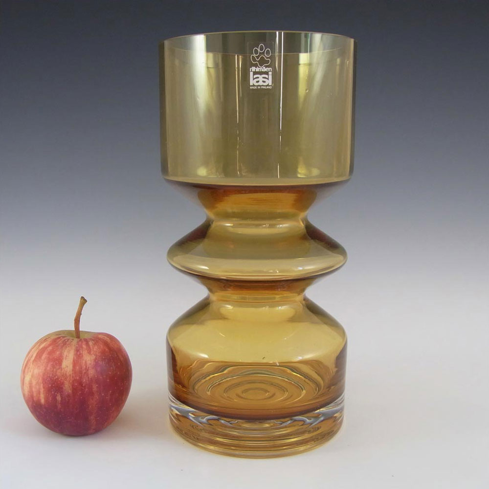 (image for) Riihimaki #1472 Riihimaen Tamara Aladin Amber Glass Vase - Click Image to Close