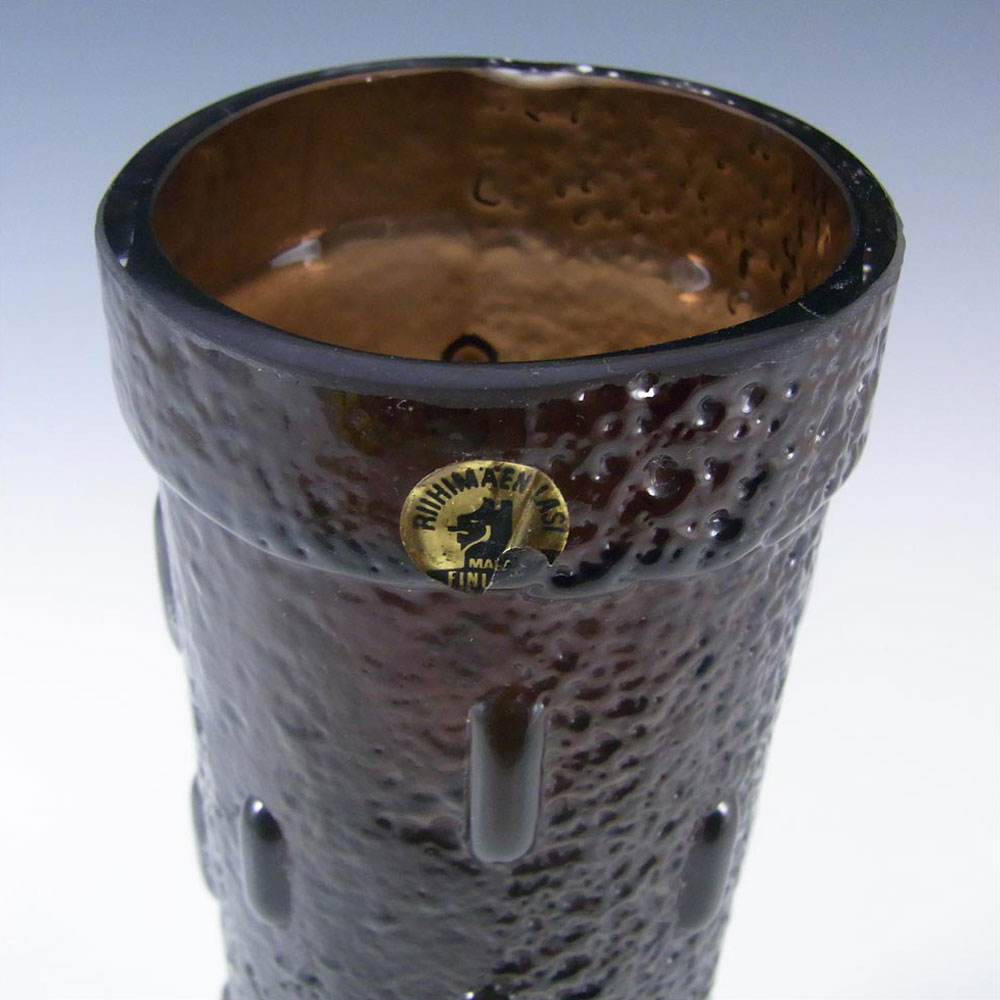 (image for) Riihimaki #1461 Riihimaen Tamara Aladin Brown Glass Vase - Click Image to Close