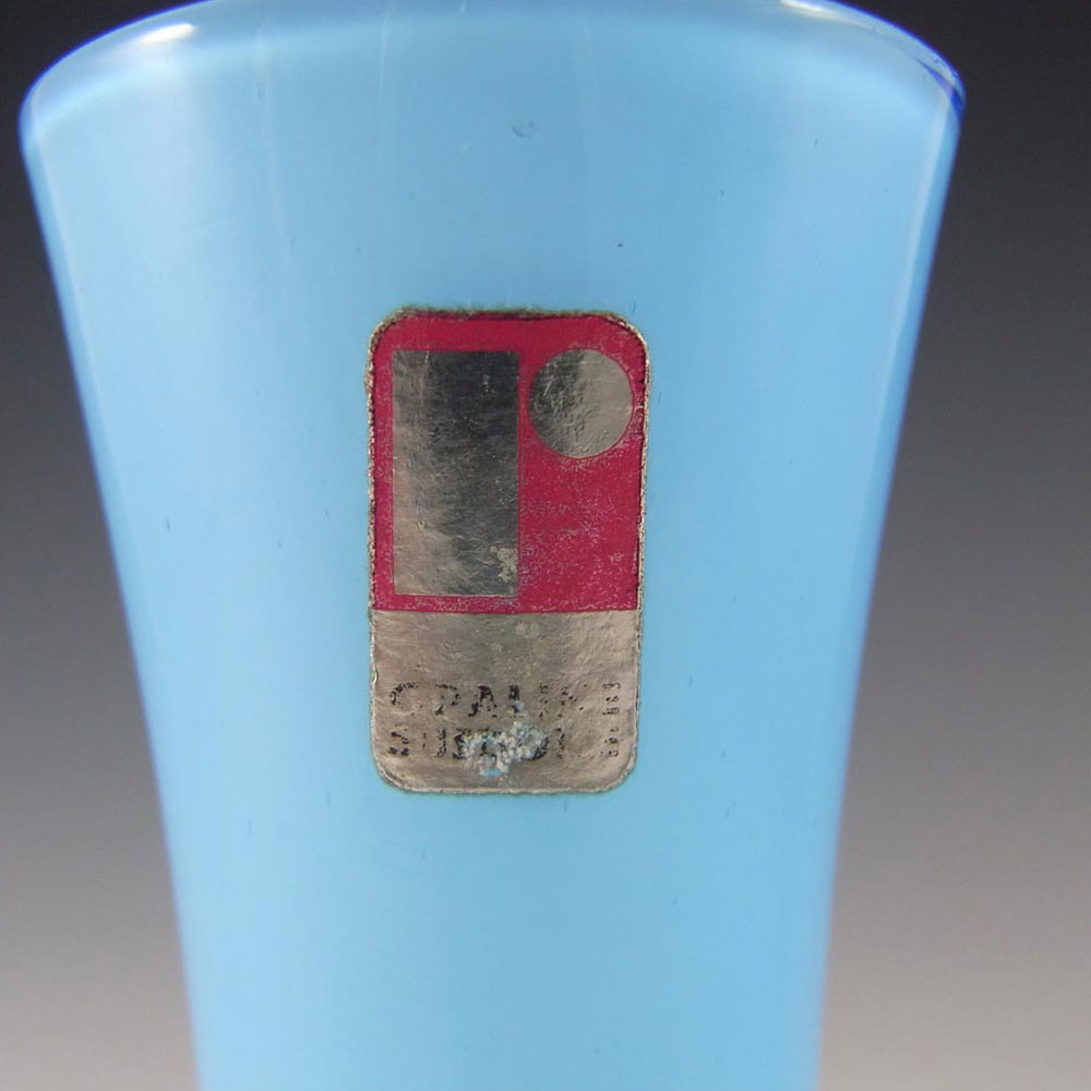 (image for) Ryd 1970s Scandinavian Blue Glass Vase - Labelled - Click Image to Close