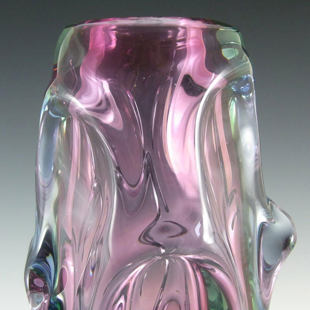 (image for) Skrdlovice #5988 Czech Purple & Blue Glass Vase by Jan Beránek - Click Image to Close