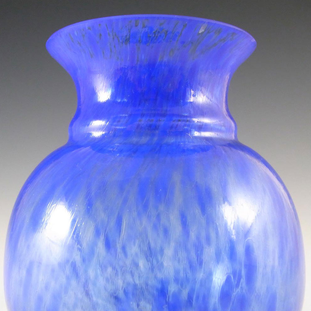 Skruf Swedish Blue + Yellow Glass Vase - Labelled - Click Image to Close