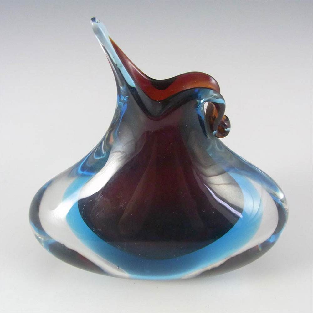 (image for) Murano/Venetian Red & Blue Sommerso Glass Vase - Click Image to Close