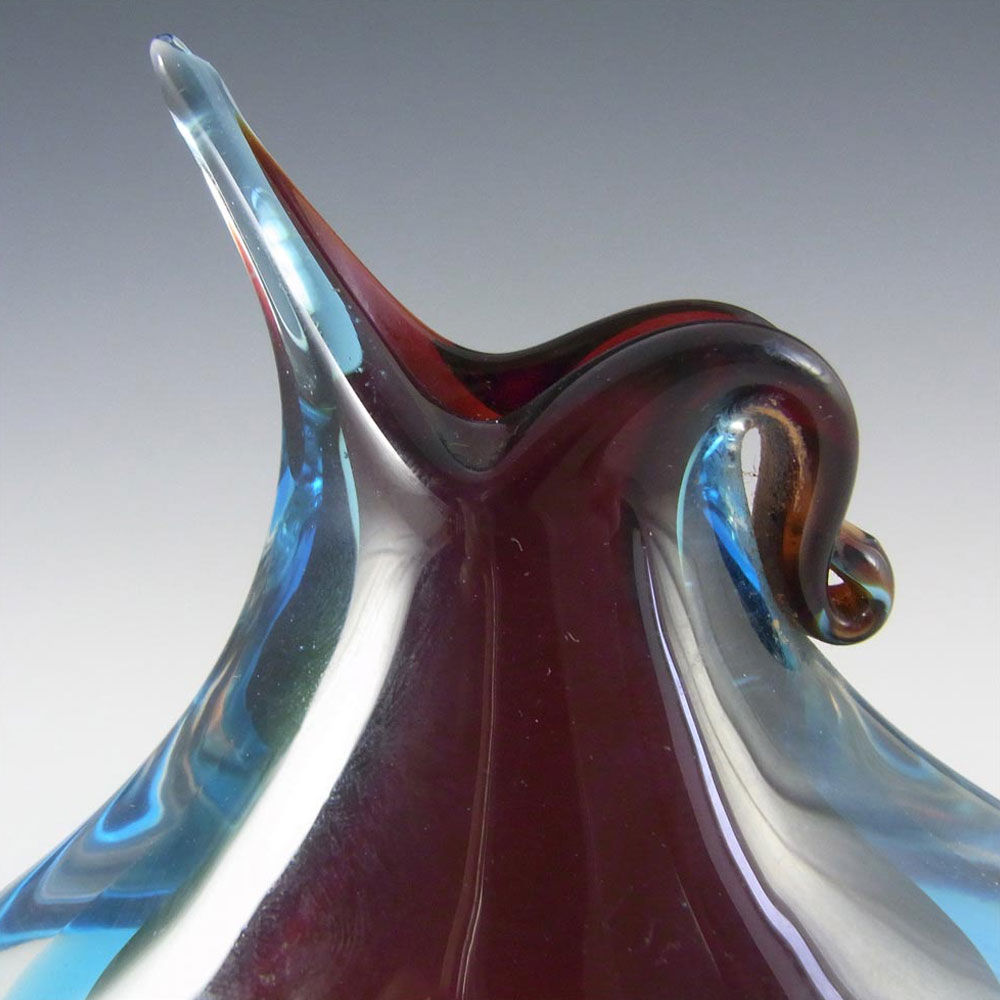 (image for) Murano/Venetian Red & Blue Sommerso Glass Vase - Click Image to Close