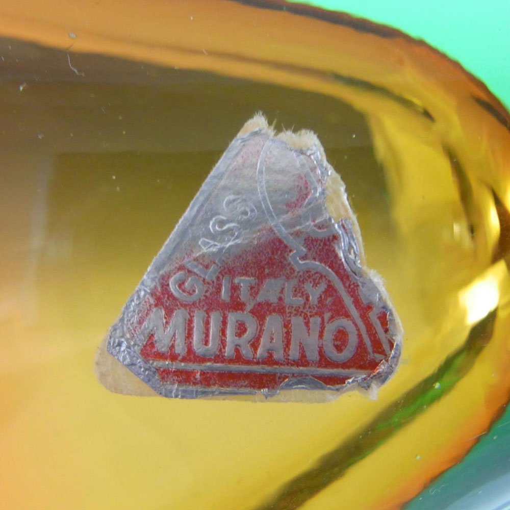 (image for) Ferro & Lazzarini Murano Red & Green Sommerso Glass Sculpture - Click Image to Close