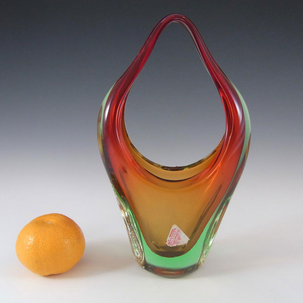 (image for) Ferro & Lazzarini Murano Red & Green Sommerso Glass Sculpture - Click Image to Close
