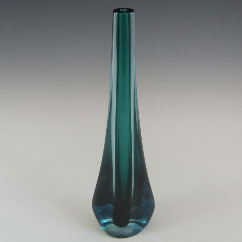 (image for) Galliano Ferro Murano Sommerso Turquoise & Blue Glass Stem Vase - Click Image to Close