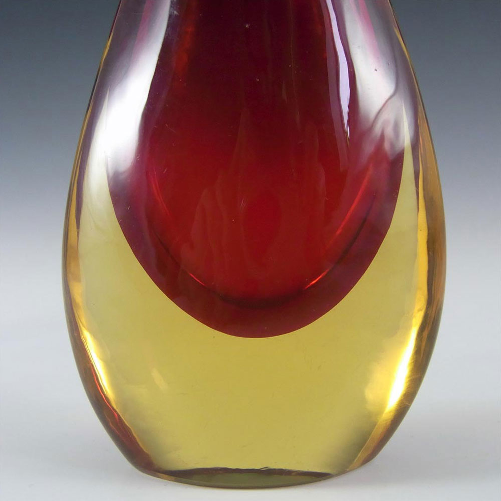 (image for) Murano/Venetian Red & Amber Sommerso Glass Vase - Click Image to Close