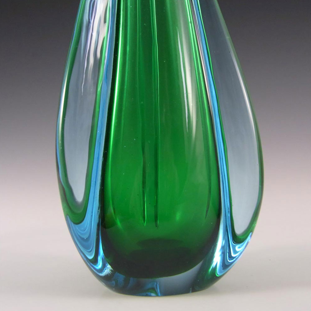 (image for) Murano/Sommerso 1950's Green & Blue Glass Stem Vase - Click Image to Close