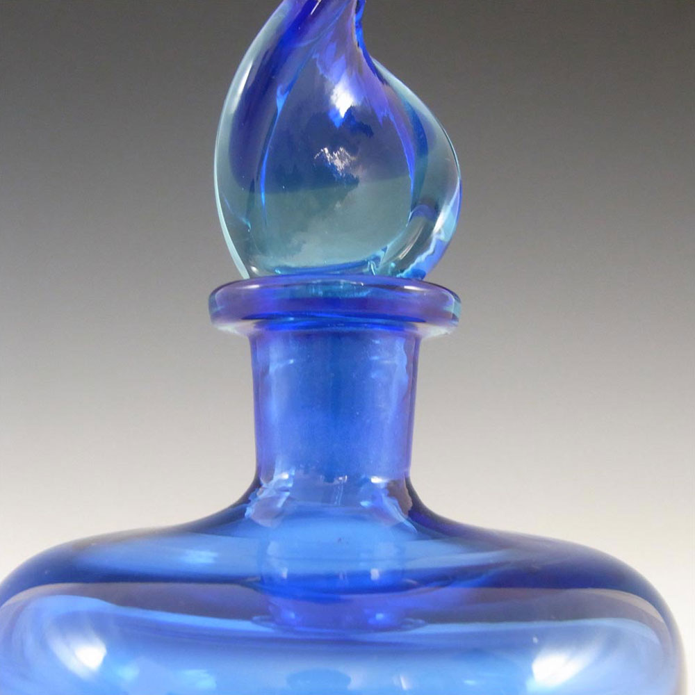 Murano Blue Sommerso 1950's Glass Decorative Bottle - Click Image to Close