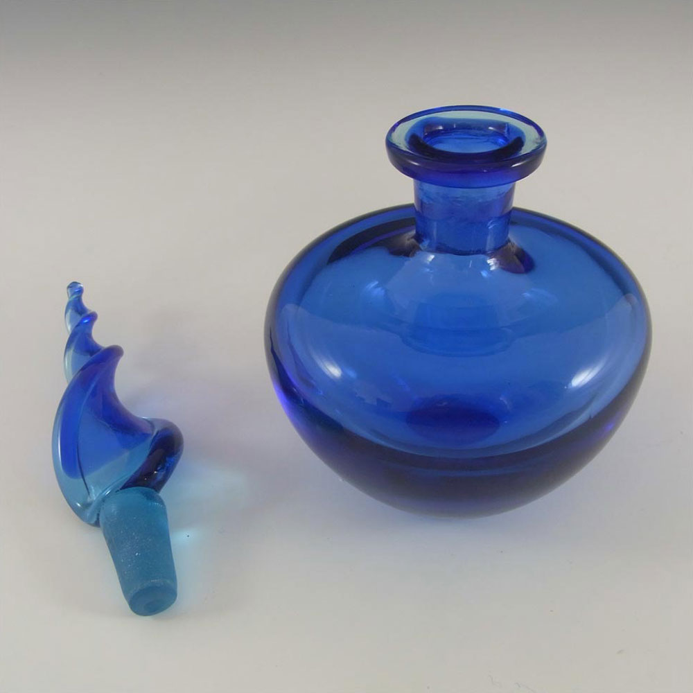 Murano Blue Sommerso 1950's Glass Decorative Bottle - Click Image to Close