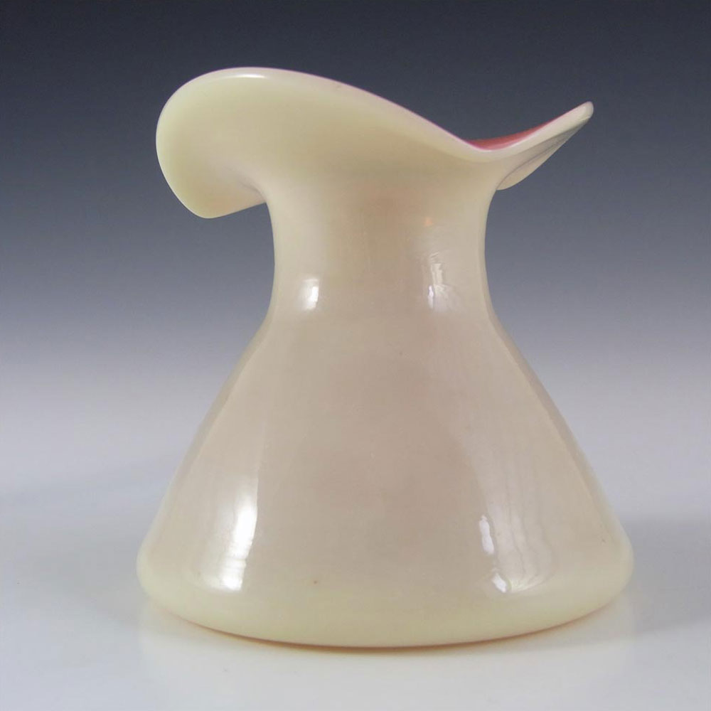 (image for) Victorian Uranium Custard Glass Pink & Ivory Cased Vase - Click Image to Close
