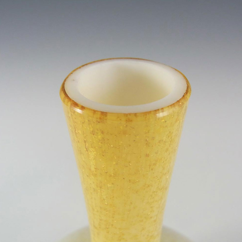 (image for) Victorian Antique Silver Mica Yellow Glass Vase c 1890 - Click Image to Close
